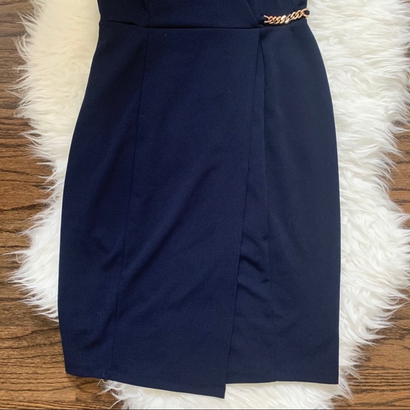 Enfocus Studio navy dress with gold details - Picture 3 of 4